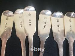 12 Antique Victorian Solid Silver Spoons 1890 454g Tablespoons Teaspoons