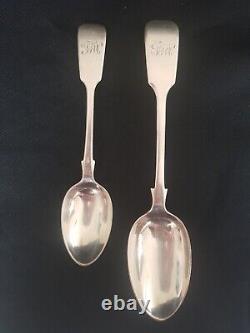 12 Antique Victorian Solid Silver Spoons 1890 454g Tablespoons Teaspoons