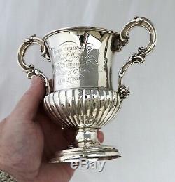 1839 Victorian Sterling Silver Horse Ploughing Trophy with 2 Engraved Horses