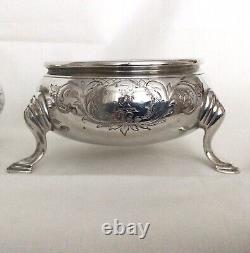 1846 Victoria Era Solid Silver Gilt Lined Pr Table Salts By William Moulson 222g