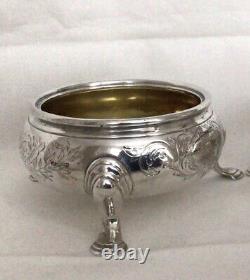 1846 Victoria Era Solid Silver Gilt Lined Pr Table Salts By William Moulson 222g