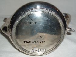 1850s D. B Maker Mark STERLING Silver LOW TEA POT 25.7 Oz Matches Other 2 G. W Pcs