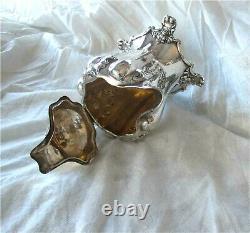 1851 Antique VICTORIAN Sterling Silver Repousse Tea Coffee Chocolate Pot