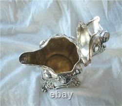 1851 Antique VICTORIAN Sterling Silver Repousse Tea Coffee Chocolate Pot
