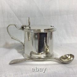 1853 Victorian Solid Silver Large Mustard Pot & Spoon By George John Richards