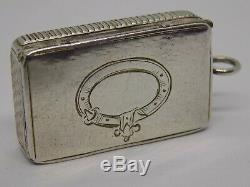 1855 Victorian English Sterling Silver Snuff Box. Trinket/pill/snuff. (ncb)