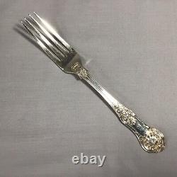 1857 Solid Silver Six Queens Pattern Dinner Fork by Chawner & Co. 101g