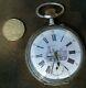 1860s Early Steam Train Pocket Watch, Solid Silver, Working Well, French Made