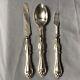 1865 Solid Silver Travellers Or Child's Christening Cutlery Set Fork Knife Spoon