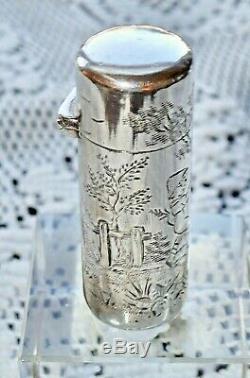 1871 Sampson Mordan and Kate Greenaway Sterling Silver Antique scent Bottle RARE