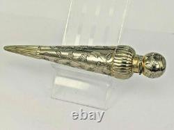1884 Victorian ornate Solid silver conical perfume scent bottle Horton & Allday