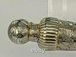 1884 Victorian ornate Solid silver conical perfume scent bottle Horton & Allday