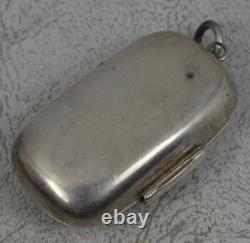 1890 Victorian Sterling Silver Plain Double Sovereign Holder Case