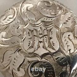 1891 Victorian Solid Sterling Silver Sovereign Case Decorative Scroll Engraved