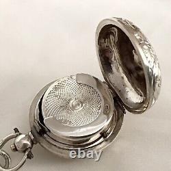 1891 Victorian Solid Sterling Silver Sovereign Case Decorative Scroll Engraved