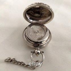 1891 Victorian Solid Sterling Silver Sovereign Case Decorative Scroll Engraved