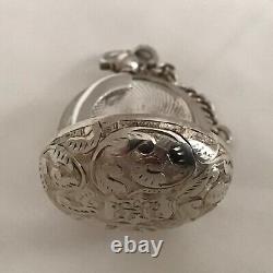 1891 Victorian Solid Sterling Silver Sovereign Case Decorative Scroll Engraved