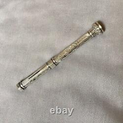 1897 Solid Silver Propelling Pencil Yellow Paste Seal Top By William Vale & Sons