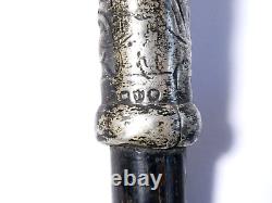 1897 Victorian Silver Handle with Ivy Leaf Pattern Broken Walking STICK Top