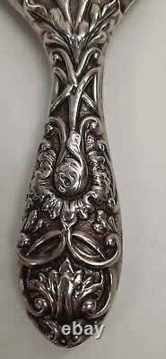 1899 Antique Victorian Sterling Silver Synyer & Beddoes Hand Mirror