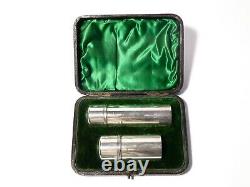 1900 Silver Shaving Stick & Brush Box Officers Campaign Travel Set Cased