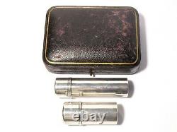 1900 Silver Shaving Stick & Brush Box Officers Campaign Travel Set Cased