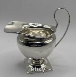 1904-Silver Stylish Cream Jug, Square plinth Hallmark London 1904 Edward Barnard