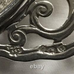 1931 Solid Silver Tea Leaf Sieve, By W. J. Myatt & Co. & Silver Plate Drip Tray