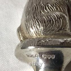 1958 Chester Solid Silver Rabbit Baby Rattle With Mother Of Pearl Handle