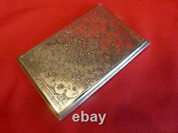 206 grams, Circa 1900 LARGE SOLID SILVER PERSIAN CIGARETTE OR CARD CASE. SUPERB