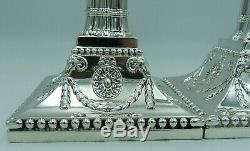 2 1900's Antique Solid Silver Victorian Candlesticks (Two, Pair) 31cms VGC