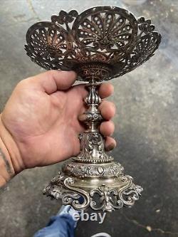2 19th Century Sterling Garrard's Pierced Compote Candy Dish Victorian