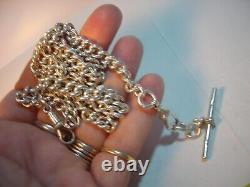 2 Genuine Victorian Watch Chains Together-2xalbert Clasps-1 T Bar-30 Long Heavy