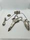 3pc Antique Victorian Sterling Silver Chatelaine Chain Complete With Scissors