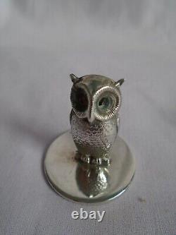 4 Sampson Mordan Antique Silver Owl Menu Holders Hallmarked Chester 1908