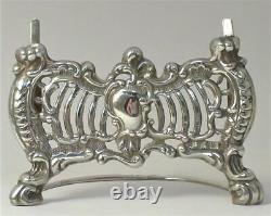 4 Victorian hallmarked Sterling Silver Menu/Card Holders in Case- 1900 by Comyns