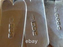 555g / 17.84 tr oz solid silver Georgian to Victorian silver flatware spoons