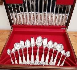 61pc 8 place Silver Canteen of Kings Pattern Cutlery William Yates Sheffield