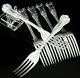 6 Double Struck Heavy Antique Silver Dinner Table Forks, George Adams 1874