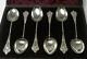 6 Victorian Sterling Silver Demitasse Spoons (4) In Case Hallmarked 1894