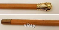 9610 Antique Solid Gold Topped Walking Cane