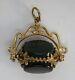9 Carat Solid Gold & Hardstone Vintage Victorian Antique Watch Chain Fob