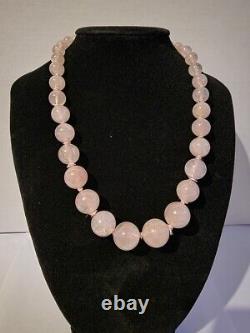 9ct gold clasp rose quartz necklace, Victorian 9k 375, solid silver gilt ring
