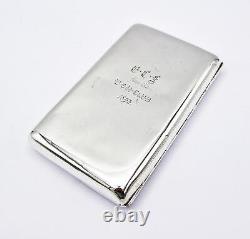 AMERICAN VICTORIAN STERLING SILVER LARGE CIGARETTE CASE c1893 WCH CLUB