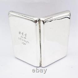 AMERICAN VICTORIAN STERLING SILVER LARGE CIGARETTE CASE c1893 WCH CLUB