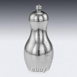 ANTIQUE 19thC VICTORIAN SOLID SILVER'BOWLING PIN' COCKTAIL SHAKER c. 1899