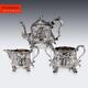 Antique 19thc Victorian Solid Silver Chinoiserie Style Tea Set, E Farrell C. 1838