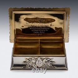 ANTIQUE 19thC VICTORIAN SOLID SILVER-GILT PRESENTATION SNUFF BOX c. 1891