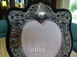 ANTIQUE BLACK STARR & FROST 18 STERLING SILVER PICTURE FRAME With CHERUBS