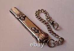 ANTIQUE GOTHIC REVIVAL SOLID SILVER PENCIL HOLDER c1890